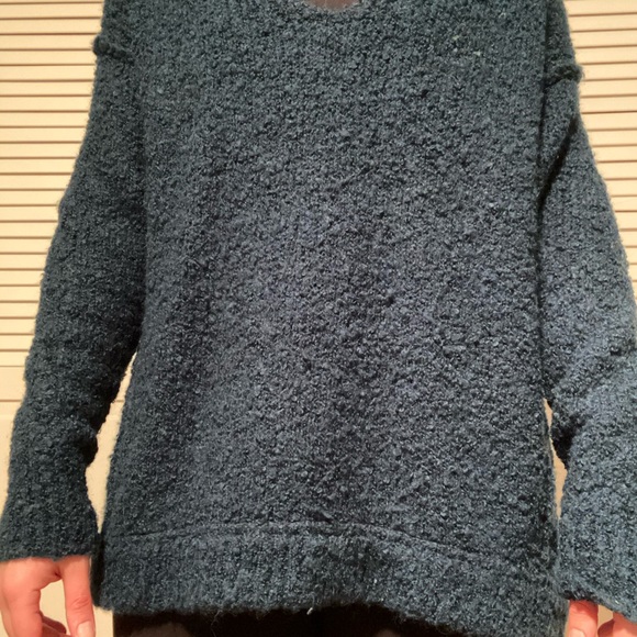Free People Teal Oversized Sweater - Picture 4 of 6